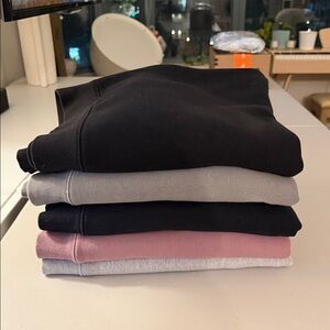 Stack of 5 x ZANEROBE Sweatshirts in Black (2), Light Grey, Dark Gray & Pink